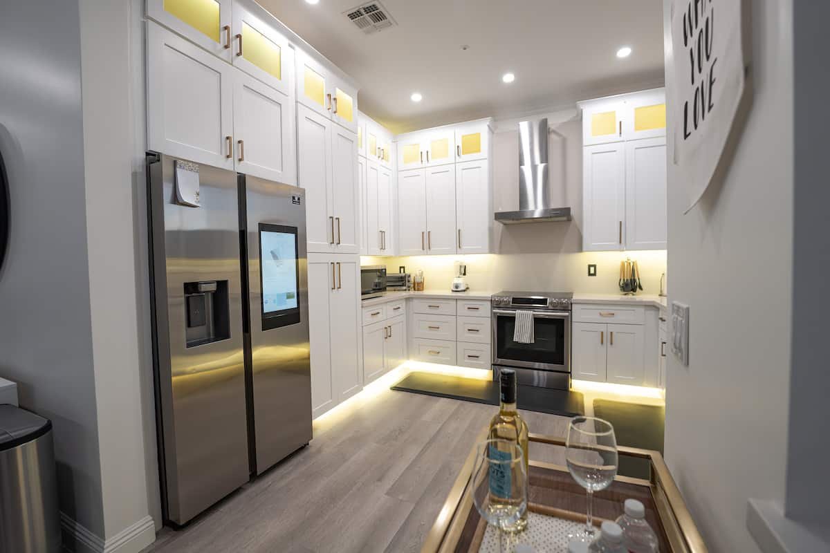Kitchen with touchscreen fridge at The Estate
